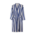 Peignoir en coton recyclé style hammam 200 g/m2, taille L/XL couleur bleu vue avec logo