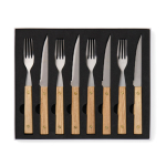 Set de couverts en acier inoxydable de 8 pièces pour barbecue couleur marron vue avec boîte