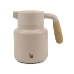 Carafe thermique en inox recyclé avec couvercle anti-goutte 1,2L couleur beige vue avec logo