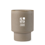 Tasse en argile recyclée au design scandinave de 300 ml couleur beige avec zone d'impression