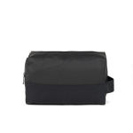 Trousse de toilette en polyester recyclé au design minimaliste couleur noir