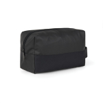 Trousse de toilette en polyester recyclé au design minimaliste couleur noir deuxième vue