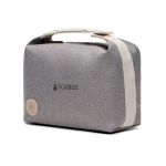 Trousse de toilette en polyester recyclé avec poche intérieure couleur gris vue avec logo