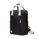 Sac à dos de voyage écologique avec poche latérale pour bouteille couleur noir deuxième vue