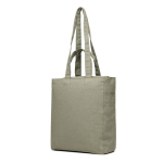 Sac à fermeture éclair en toile recyclée 400 g/m2 couleur vert deuxième vue