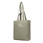 Sac à fermeture éclair en toile recyclée 400 g/m2 couleur vert vue avec logo