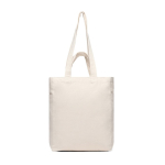 Sac à fermeture éclair en toile recyclée 400 g/m2 couleur blanc cassé