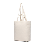 Sac en toile recyclée à fermeture éclair 400 g/m2 couleur blanc cassé deuxième vue
