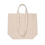 Sac en toile recyclée à fermeture éclair 400 g/m2 couleur blanc cassé quatrième vue
