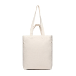 Sac en toile recyclée à fermeture éclair 400 g/m2 couleur blanc cassé cinquième vue