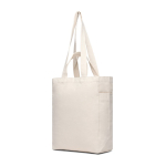 Sac en toile recyclée à fermeture éclair 400 g/m2 couleur blanc cassé sixième vue