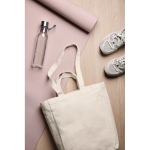 Sac à fermeture éclair en toile recyclée 400 g/m2 couleur blanc cassé vue d'ambiance