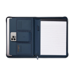 Porte-documents A4 éco avec porte-stylo et poches, pages lignées couleur bleu marine deuxième vue