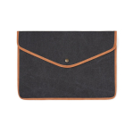 Housse ordinateur portable en toile recyclée avec bords colorés 14” couleur noir