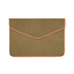 Housse ordinateur portable en toile recyclée avec bords colorés 14” couleur vert