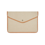 Housse ordinateur portable en toile recyclée avec bords colorés 14” couleur beige