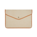Housse ordinateur portable en toile recyclée avec bords colorés 16” couleur beige