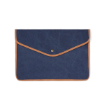 Housse ordinateur portable en toile recyclée avec bords colorés 16” couleur bleu marine