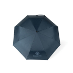 Parapluie anti-tempête pliable et semi-automatique RPET 190T Ø112 couleur bleu marine vue avec logo