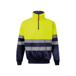Pull polaire grande taille polyester avec col montant 300 g/m² Velilla couleur jaune deuxième vue