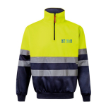 Pull polaire grande taille polyester avec col montant 300 g/m² Velilla avec zone d'impression