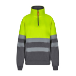 Pull polaire grande taille polyester avec col montant 300 g/m² Velilla couleur jaune deuxième vue