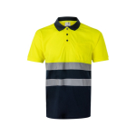 Polo de travail manches courtes maille ”œil de perdrix” 140 g/m² Velilla couleur jaune deuxième vue