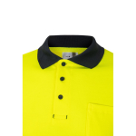 Polo de travail piqué manches longues haute visibilité 150 g/m² Velilla couleur jaune sixième vue