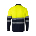 Polo de travail manches longues haute visibilité 150 g/m² Velilla couleur jaune