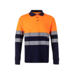 Polo de travail manches longues haute visibilité 150 g/m² Velilla couleur orange deuxième vue
