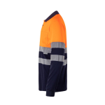 Polo de travail manches longues haute visibilité 150 g/m² Velilla couleur orange troisième vue