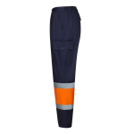 Pantalon de travail unisexe en coton et polyester 190 g/m² Velilla couleur orange troisième vue