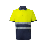 Polo de travail en piqué bicolore manches courtes 150 g/m² Velilla couleur jaune deuxième vue
