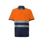 Polo de travail en piqué bicolore manches courtes 150 g/m² Velilla couleur orange deuxième vue
