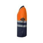 Polo de travail en piqué bicolore manches courtes 150 g/m² Velilla couleur orange troisième vue