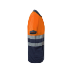 Polo de travail en piqué bicolore manches courtes 150 g/m² Velilla couleur orange quatrième vue