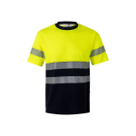T-shirt de travail bicolore en piqué coton et polyester 150 g/m² Velilla couleur jaune deuxième vue