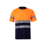 T-shirt de travail bicolore en piqué coton et polyester 150 g/m² Velilla couleur orange deuxième vue