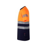 T-shirt de travail bicolore en piqué coton et polyester 150 g/m² Velilla couleur orange troisième vue