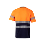T-shirt de travail bicolore en piqué coton et polyester 150 g/m² Velilla couleur orange