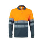 Polo de travail manches longues grande taille 160 g/m² Velilla couleur orange deuxième vue
