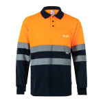 Polo bicolore de travail manches longues grande taille 160 g/m² Velilla avec zone d'impression