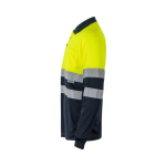 Polo de travail manches longues haute visibilité 160 g/m² Velilla couleur jaune troisième vue