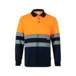 Polo de travail manches longues haute visibilité 160 g/m² Velilla couleur orange deuxième vue