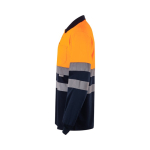 Polo de travail manches longues haute visibilité 160 g/m² Velilla couleur orange troisième vue