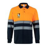 Polo de travail manches longues haute visibilité 160 g/m² Velilla avec zone d'impression