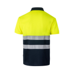 Polo de travail bicolore en maille ”œil de perdrix” 160 g/m² Velilla couleur jaune