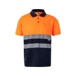 Polo de travail bicolore en maille ”œil de perdrix” 160 g/m² Velilla couleur orange deuxième vue