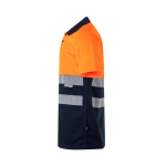 Polo de travail bicolore en maille ”œil de perdrix” 160 g/m² Velilla couleur orange troisième vue