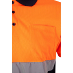 Polo de travail bicolore en maille ”œil de perdrix” 160 g/m² Velilla couleur orange Septième vue